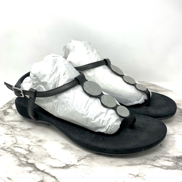 Vionic Shoes - Vionic Lizbeth T-Strap Medallion Comfort Sandal Black Classic Summer Bohemian